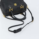 MCM Vicetos Logogram Hand Bag PVC 2way Black Gold Auth 151262-9