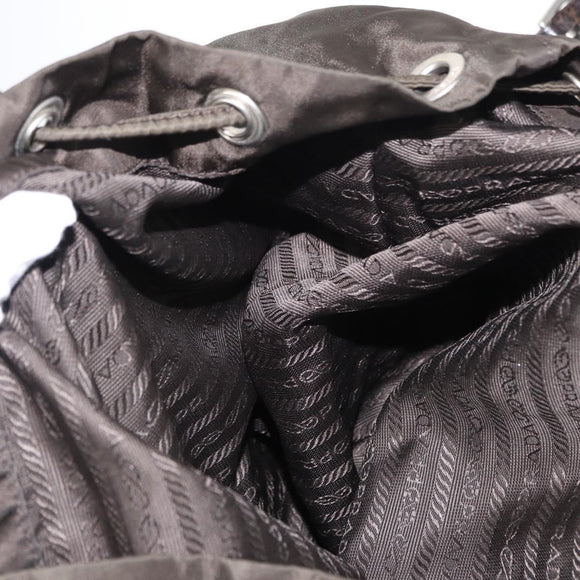 PRADA Backpack Nylon Khaki Silver Auth 151263