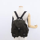 PRADA Backpack Nylon Khaki Silver Auth 151263-30
