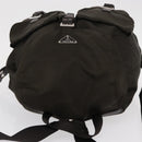 PRADA Backpack Nylon Khaki Silver Auth 151263-6