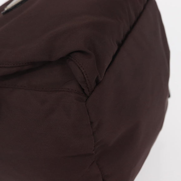 PRADA Backpack Nylon Brown Silver Auth 151264