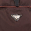 PRADA Backpack Nylon Brown Silver Auth 151264-20