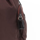 PRADA Backpack Nylon Brown Silver Auth 151264-21