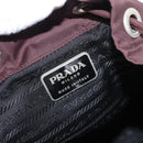 PRADA Backpack Nylon Brown Silver Auth 151264-22