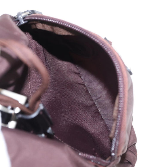 PRADA Backpack Nylon Brown Silver Auth 151264