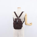 PRADA Backpack Nylon Brown Silver Auth 151264-26