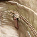 PRADA Shoulder Bag Nylon Beige Silver Auth 151265-23