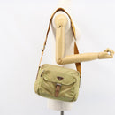 PRADA Shoulder Bag Nylon Beige Silver Auth 151265-26