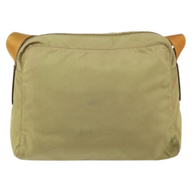 PRADA Shoulder Bag Nylon Beige Silver Auth 151265 - 0