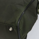 PRADA Hand Bag Nylon Khaki Silver Auth 151267-12