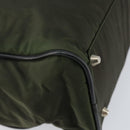 PRADA Hand Bag Nylon Khaki Silver Auth 151267-13