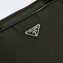 PRADA Hand Bag Nylon Khaki Silver Auth 151267-14