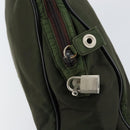 PRADA Hand Bag Nylon Khaki Silver Auth 151267-15