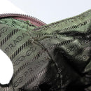 PRADA Hand Bag Nylon Khaki Silver Auth 151267-21