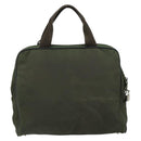 PRADA Hand Bag Nylon Khaki Silver Auth 151267-3