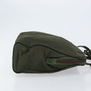 PRADA Hand Bag Nylon Khaki Silver Auth 151267-4