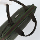 PRADA Hand Bag Nylon Khaki Silver Auth 151267-6