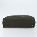 PRADA Hand Bag Nylon Khaki Silver Auth 151267-9