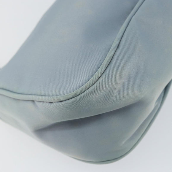 PRADA Accessory Pouch Nylon Light Blue Silver Auth 151268