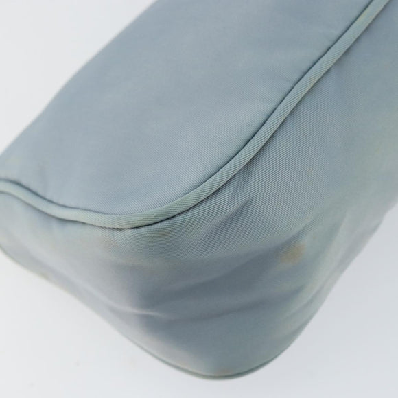PRADA Accessory Pouch Nylon Light Blue Silver Auth 151268