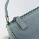 PRADA Accessory Pouch Nylon Light Blue Silver Auth 151268-10