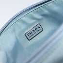 PRADA Accessory Pouch Nylon Light Blue Silver Auth 151268-18