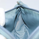 PRADA Accessory Pouch Nylon Light Blue Silver Auth 151268-20