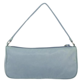 PRADA Accessory Pouch Nylon Light Blue Silver Auth 151268 - 0