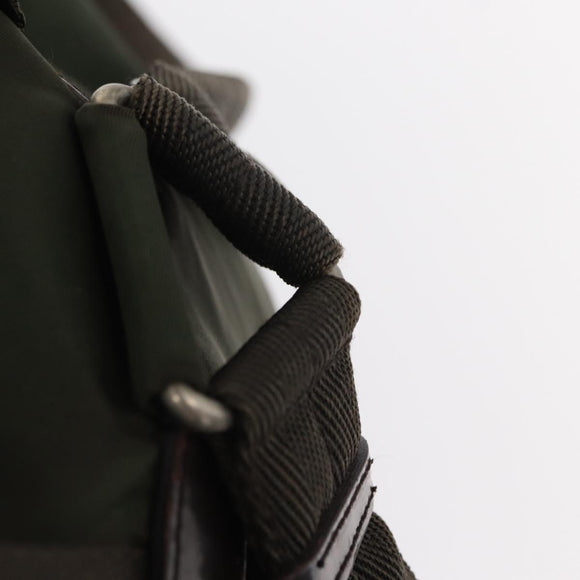 PRADA Backpack Nylon Khaki Silver Auth 151269