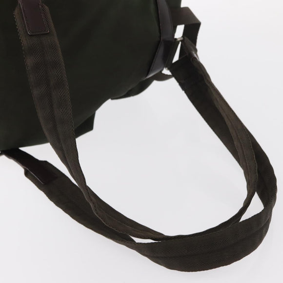 PRADA Backpack Nylon Khaki Silver Auth 151269