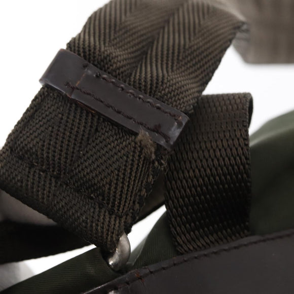 PRADA Backpack Nylon Khaki Silver Auth 151269