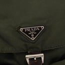 PRADA Backpack Nylon Khaki Silver Auth 151269-22