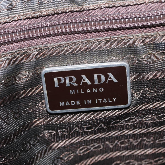 PRADA Backpack Nylon Khaki Silver Auth 151269
