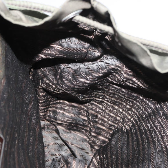 PRADA Backpack Nylon Khaki Silver Auth 151269