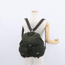 PRADA Backpack Nylon Khaki Silver Auth 151269-32