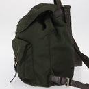 PRADA Backpack Nylon Khaki Silver Auth 151269-3