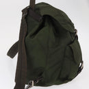 PRADA Backpack Nylon Khaki Silver Auth 151269-4