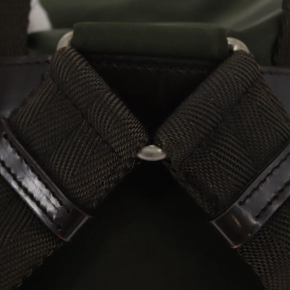 PRADA Backpack Nylon Khaki Silver Auth 151269