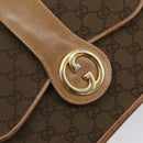 GUCCI GG Canvas Hand Bag Brown gold Auth 151270-17