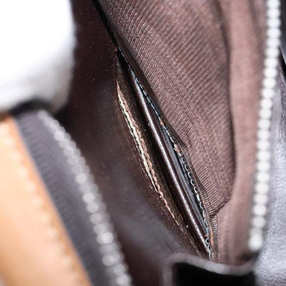 GUCCI GG Canvas Hand Bag Brown gold Auth 151270