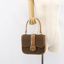 GUCCI GG Canvas Hand Bag Brown gold Auth 151270-23