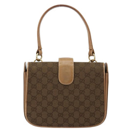 GUCCI GG Canvas Hand Bag Brown gold Auth 151270 - 0