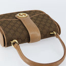GUCCI GG Canvas Hand Bag Brown gold Auth 151270-6