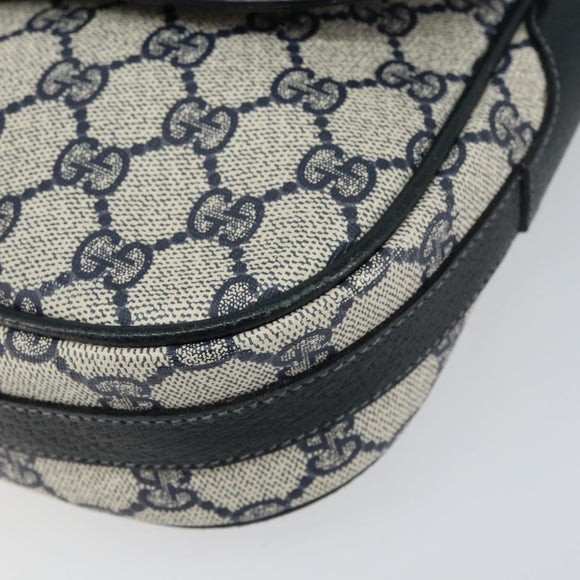 GUCCI GG Supreme Sherry Line Shoulder Bag Navy Gold 001 115 0914 Auth 151271