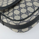 GUCCI GG Supreme Sherry Line Shoulder Bag Navy Gold 001 115 0914 Auth 151271-15