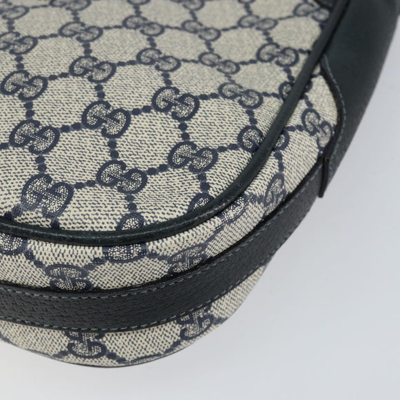 GUCCI GG Supreme Sherry Line Shoulder Bag Navy Gold 001 115 0914 Auth 151271