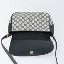 GUCCI GG Supreme Sherry Line Shoulder Bag Navy Gold 001 115 0914 Auth 151271-9