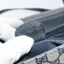 GUCCI GG Supreme Sherry Line Shoulder Bag Navy Gold 001 115 0914 Auth 151271-12