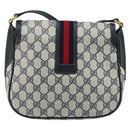 GUCCI GG Supreme Sherry Line Shoulder Bag Navy Gold 001 115 0914 Auth 151271-2