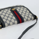 GUCCI GG Supreme Sherry Line Shoulder Bag Navy Gold 001 115 0914 Auth 151271-6
